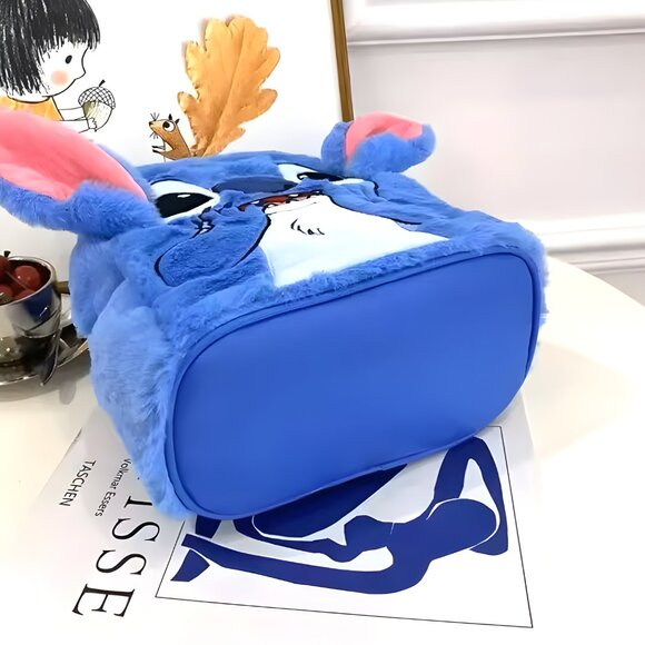 Stitch Plush Backpack Adjustable Straps Zipper Disney Cartoon Embroidery NEW - Picture 6 of 7